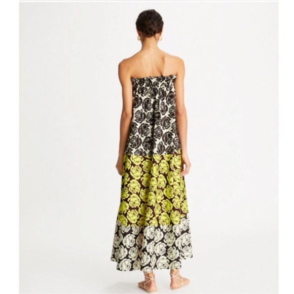 Tory Burch Strapless Long Dress Madeline’s Roses XL - Picture 2 of 6